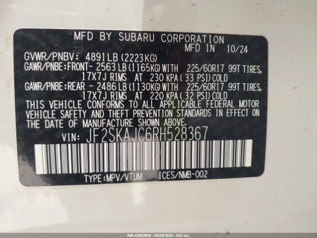JF2SKAJC6RH528367 Subaru Forester Wilderness
