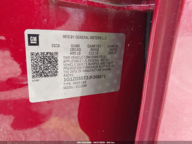 1G1ZD5ST2JF206671 Chevrolet MALIBU LT