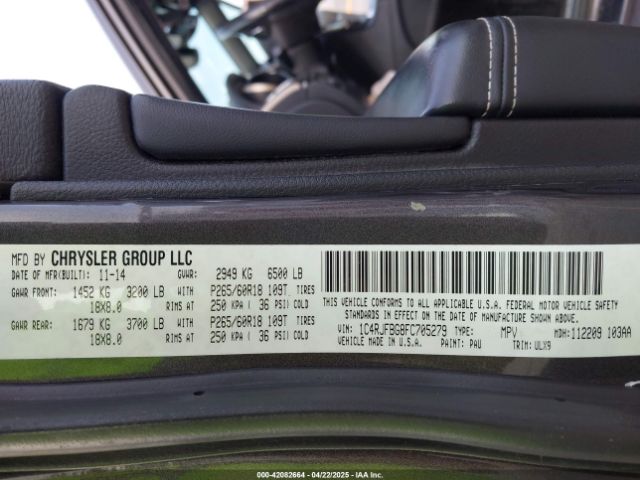 1C4RJFBG8FC705279 Jeep Grand Cherokee Limited
