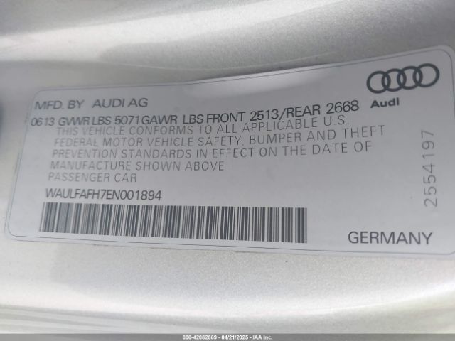 WAULFAFH7EN001894 Audi A5 2.0t Premium