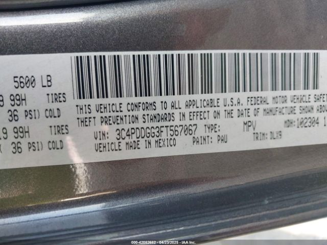 3C4PDDGG3FT567067 Dodge Journey Crossroad