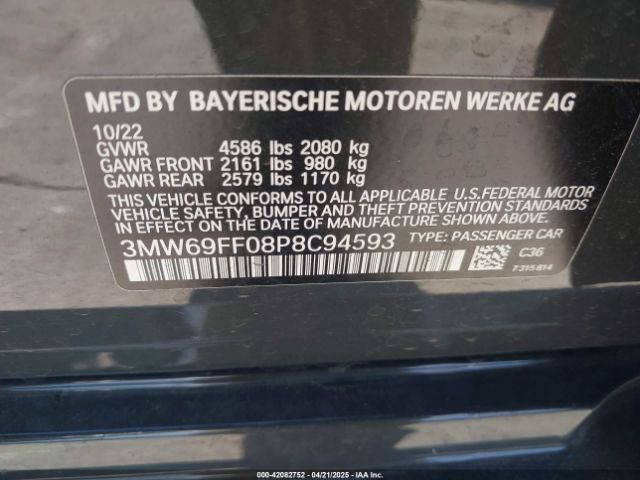 3MW69FF08P8C94593 BMW 330I