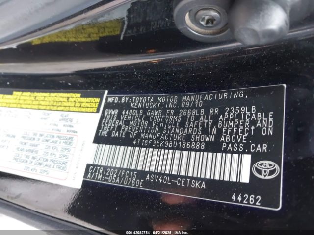 2011 TOYOTA CAMRY 4T1BF3EK9BU186888 Photo 8