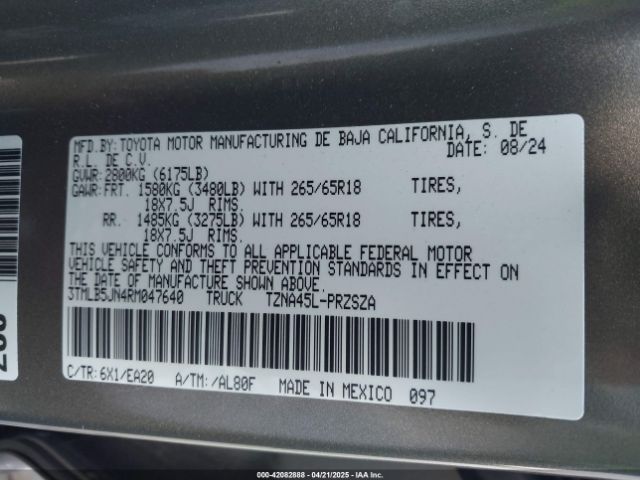 3TMLB5JN4RM047640 Toyota t24a-fts