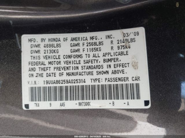 2009 ACURA TL 19UUA86259A025314 Photo 8