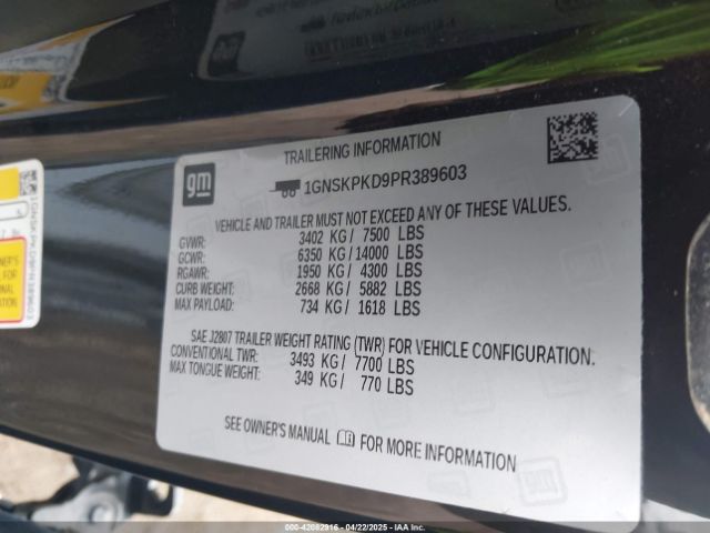 1GNSKPKD9PR389603 Chevrolet l84