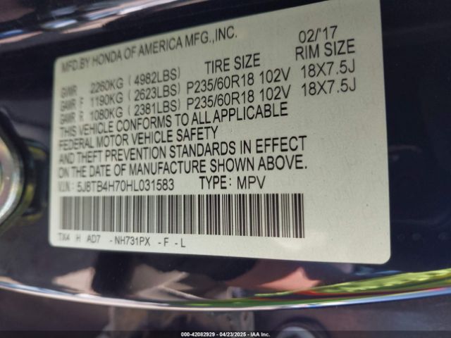 5J8TB4H70HL031583 Acura Rdx Advance Package