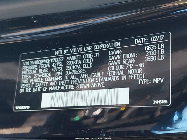 YV4BC0PM6H1170052 Volvo Xc90 Hybrid T8 R-design