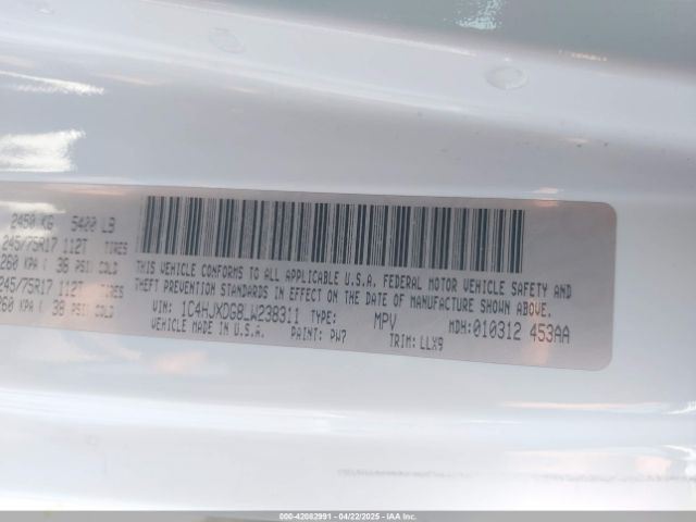 1C4HJXDG8LW238311 Jeep Wrangler Unlimited Freedom 4x4