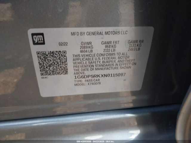 1G6DP5RKXN0115097 Cadillac Ct5 Sport