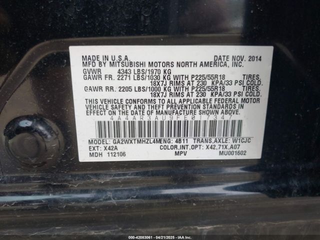 2015 MITSUBISHI OUTLANDER SPORT 4A4AR3AU9FE017347 Photo 8