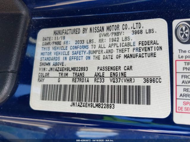 2020 NISSAN 370Z JN1AZ4EH9LM822893 Photo 8