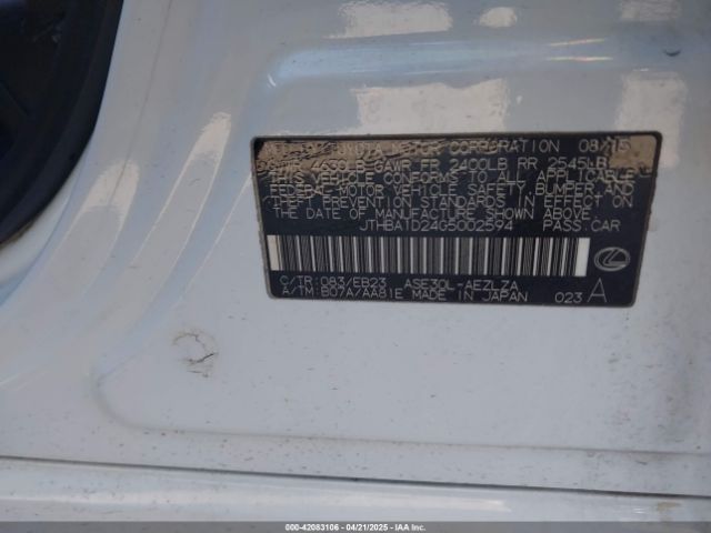 JTHBA1D24G5002594 Lexus IS 200T
