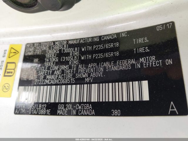 2T2ZZMCA0HC068515 Lexus RX 350