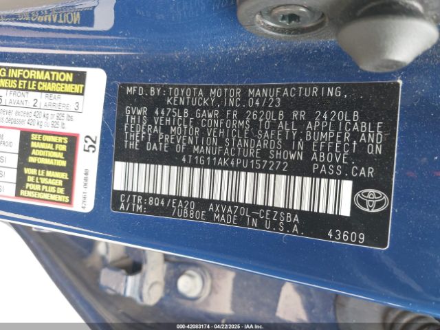 4T1G11AK4PU157272 Toyota a25a-fks