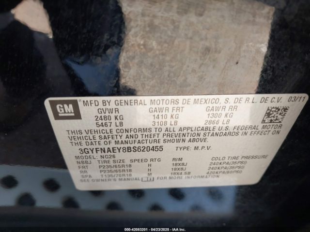 2011 CADILLAC SRX 3GYFNAEY8BS620455 Photo 8