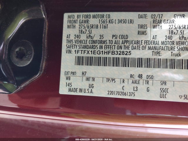 1FTFX1EG1HFB32825 Ford F-150 Xlt