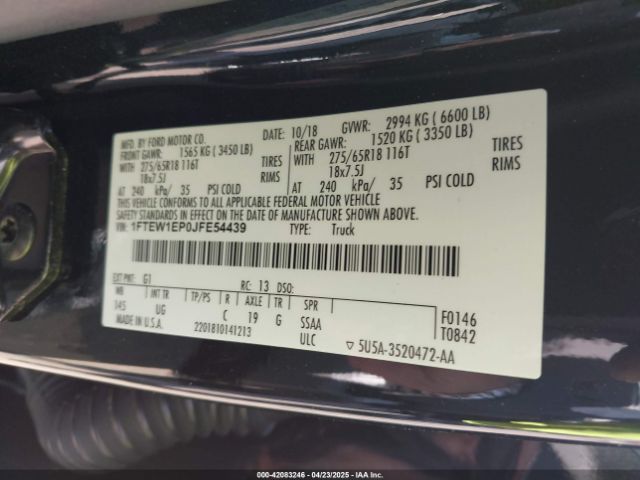 1FTEW1EP0JFE54439 Ford F-150 Xlt
