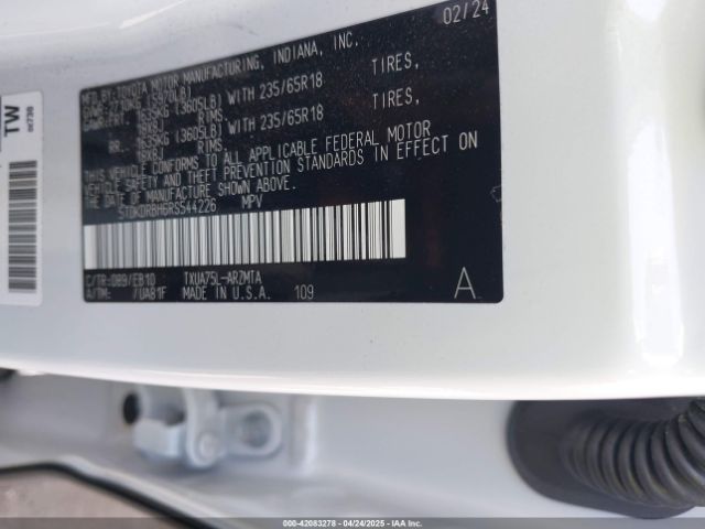2024 TOYOTA HIGHLANDER 5TDKDRBH6RS544226 Photo 8