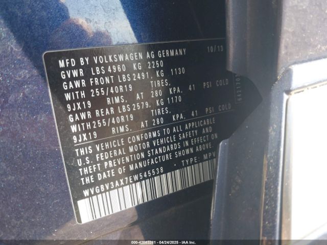 WVGBV3AX7EW545538 Volkswagen Tiguan R-line