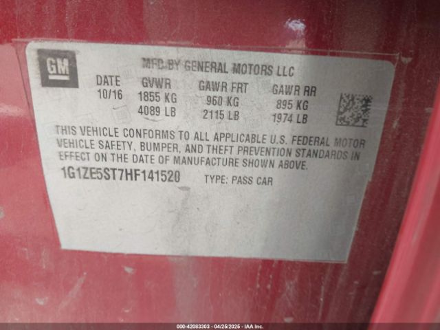 2017 CHEVROLET MALIBU 1G1ZE5ST7HF141520 Photo 8