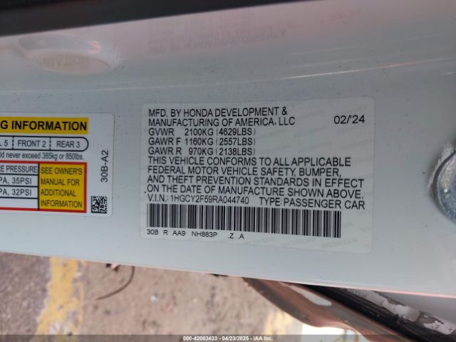2024 HONDA ACCORD 1HGCY2F59RA044740 Photo 8