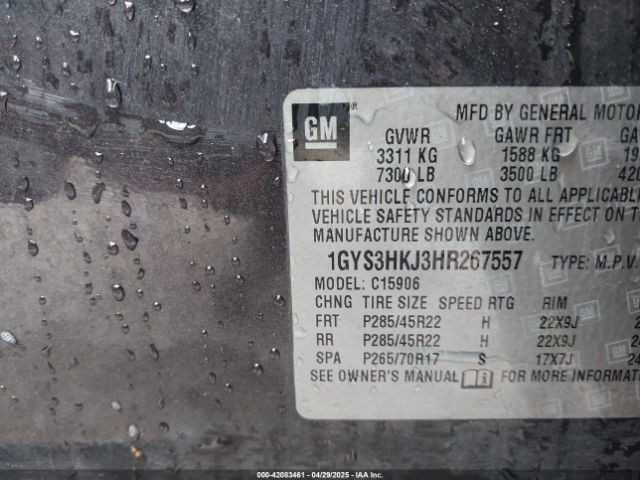 2017 CADILLAC ESCALADE ESV 1GYS3HKJ3HR267557 Photo 8