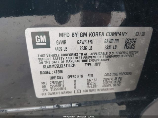 KL4MMESLXLB114634 Buick Encore Gx Awd Select