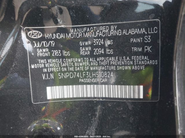 2020 HYUNDAI ELANTRA 5NPD74LF3LH510824 Photo 8