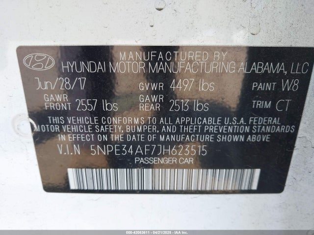 5NPE34AF7JH623515 Hyundai Sonata Sport