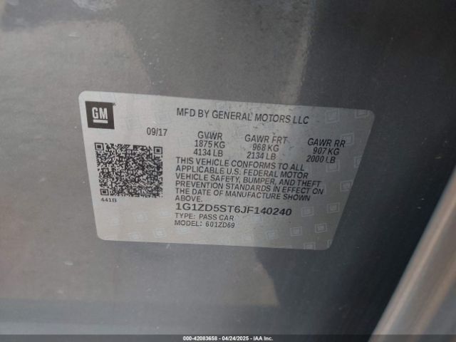1G1ZD5ST6JF140240 Chevrolet MALIBU LT
