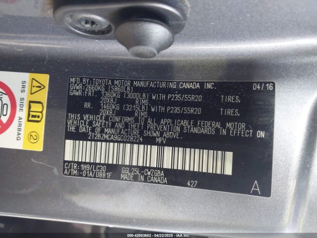 2T2BZMCA9GC028224 Lexus Rx 350 F Sport