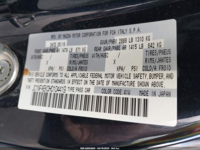 JC1NFAEK0H0104419 Fiat 124 Spider