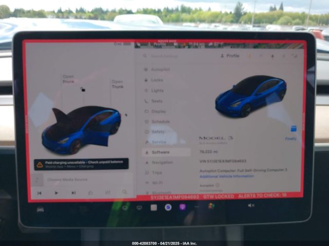 5YJ3E1EA1MF094693 Tesla Model 3 Standard Range Plus Rear-wheel Drive