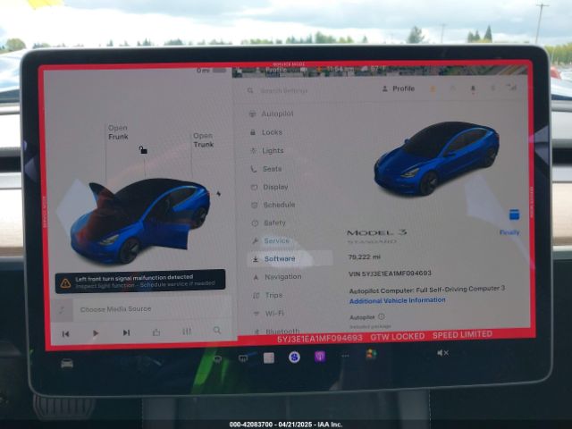 5YJ3E1EA1MF094693 Tesla Model 3 Standard Range Plus Rear-wheel Drive