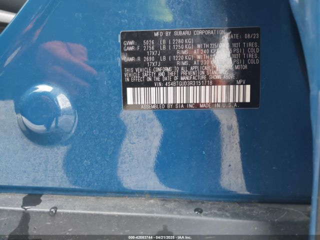 2024 SUBARU OUTBACK 4S4BTGUD3R3151718 Photo 8