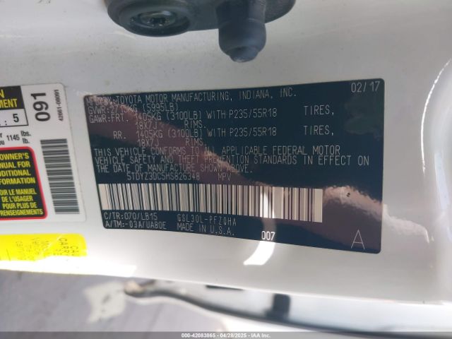 5TDYZ3DC5HS826348 Toyota Sienna Limited 7 Passenger
