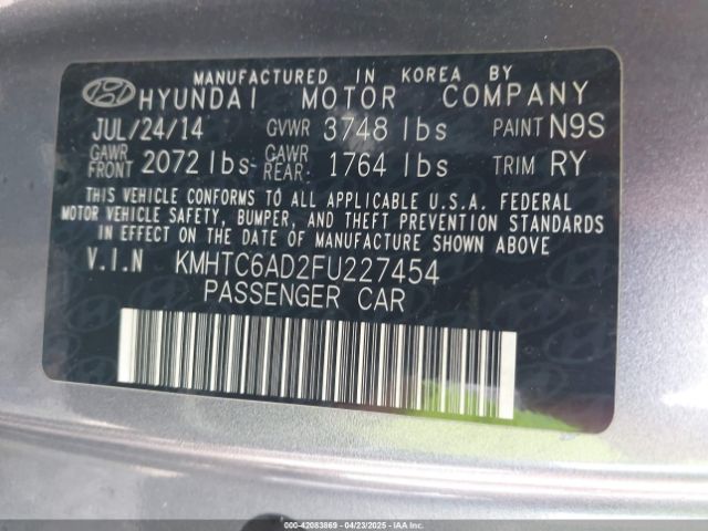 KMHTC6AD2FU227454 Hyundai Veloster