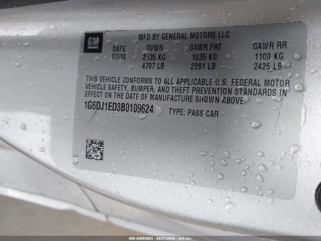 2011 CADILLAC CTS 1G6DJ1ED3B0109624 Photo 8
