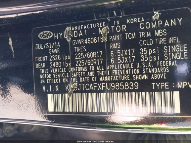 KM8JTCAFXFU985839 Hyundai TUCSON GLS