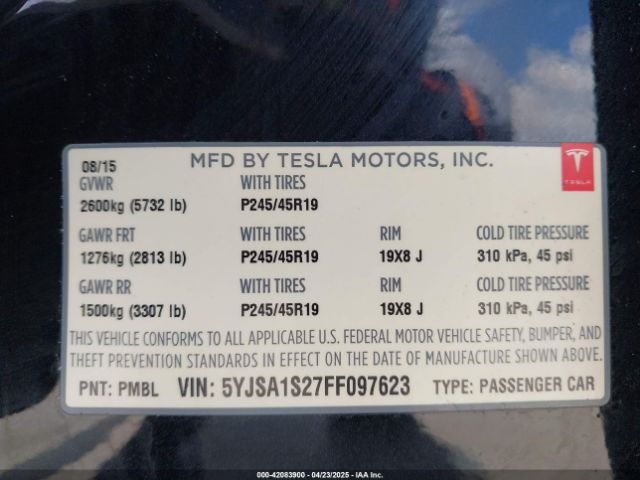5YJSA1S27FF097623 Tesla Model S 70d/85d/p85d