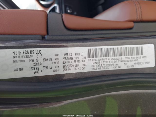 1C4RJFJT2JC280973 Jeep Grand Cherokee Summit 4x4