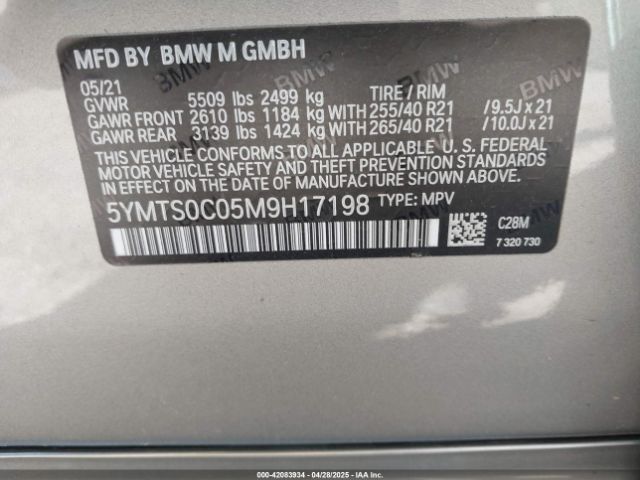 2021 BMW X3 M 5YMTS0C05M9H17198 Photo 8