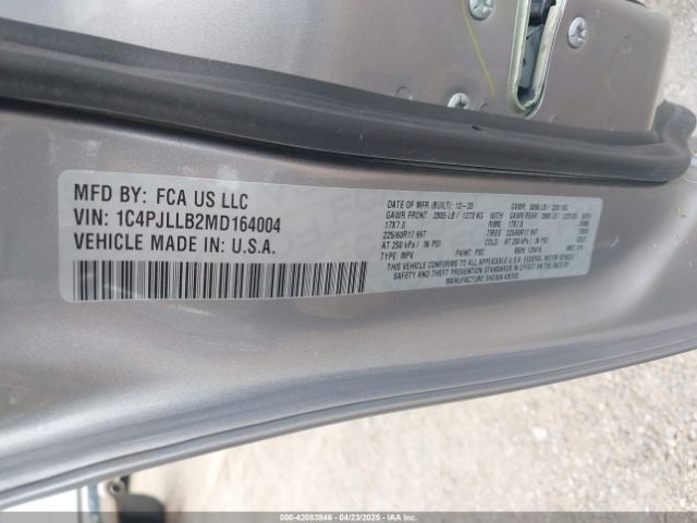 1C4PJLLB2MD164004 Jeep Cherokee Latitude Plus Fwd