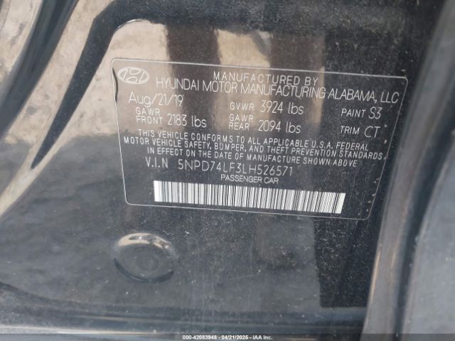 5NPD74LF3LH526571 Hyundai ELANTRA SE
