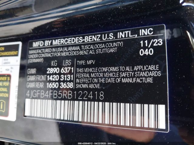 4JGFB4FB5RB122418 Mercedes-Benz Gle 350 4matic