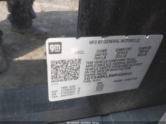 2021 CADILLAC ESCALADE 1GYS4BKL8MR488044 Photo 8