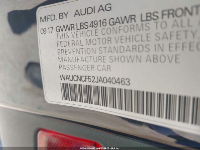 2018 AUDI A5 WAUCNCF52JA040463 Photo 8