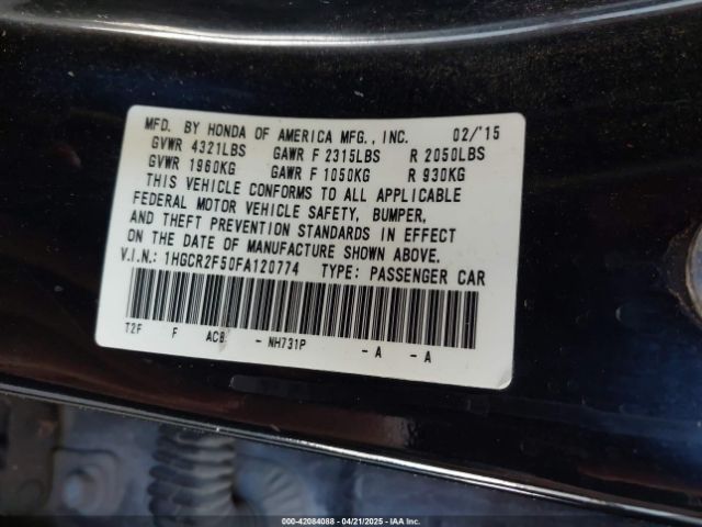 1HGCR2F50FA120774 Honda Accord Sport
