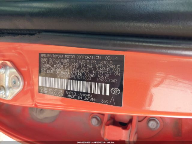 JTDKDTB35E1071850 Toyota Prius C Two